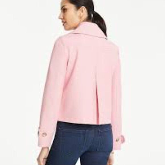 Ann Taylor Short Trench Coat Carnation Pink - Picture 3 of 6